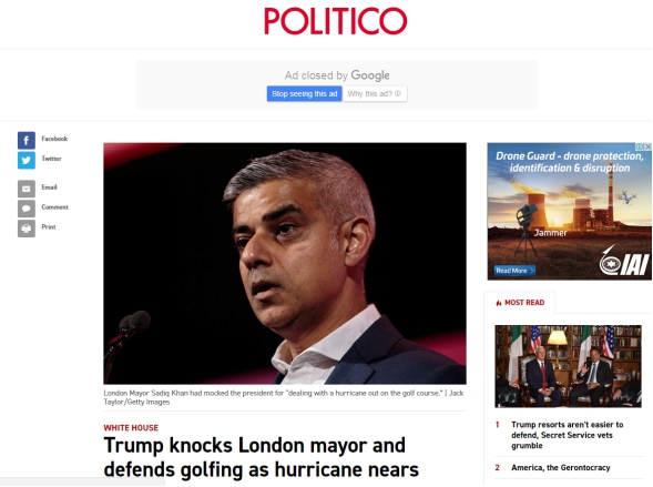 (“Politico”报道截图)