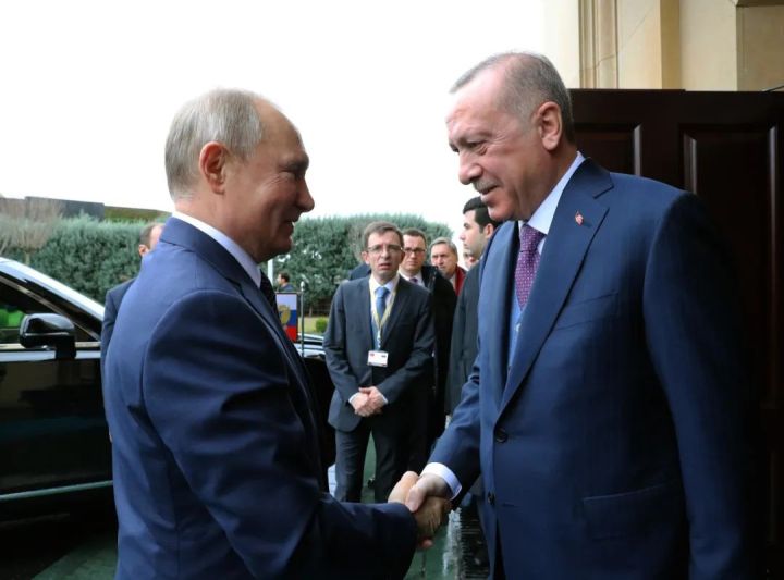2020年1月8日，土耳其总统埃尔多安（右）在伊斯坦布尔欢迎到访的俄罗斯总统普京。新华社.jpg