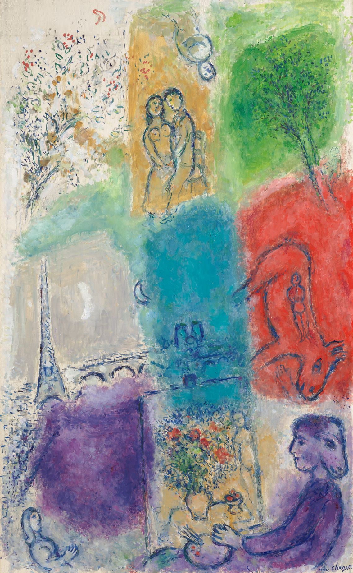 马克·夏加尔《巴黎的天空（巴黎的画家）》.jpg