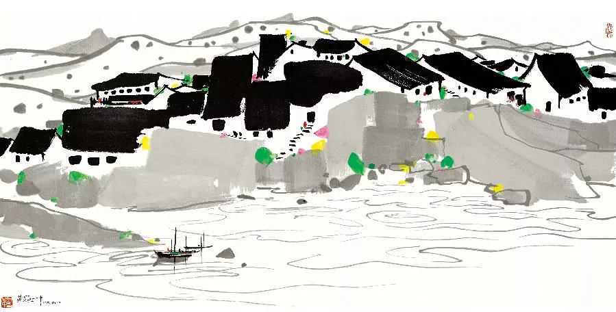 吴冠中江村.jpg