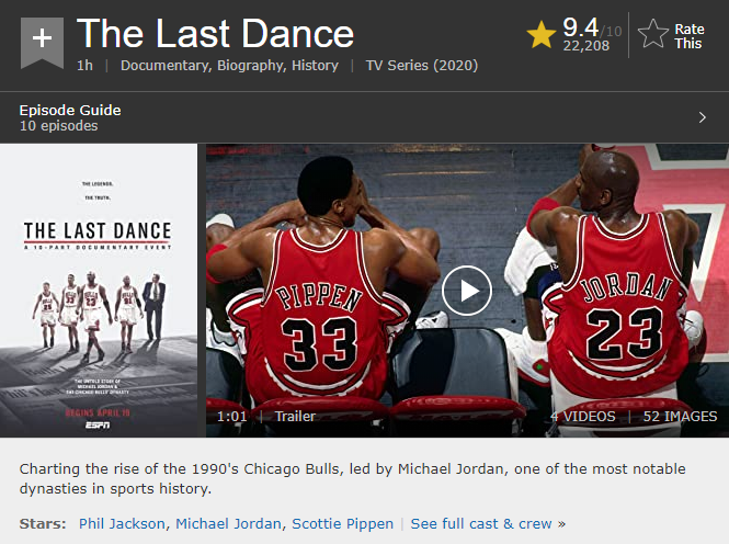 《最后一舞》豆瓣评分9.8分，可它配吗？