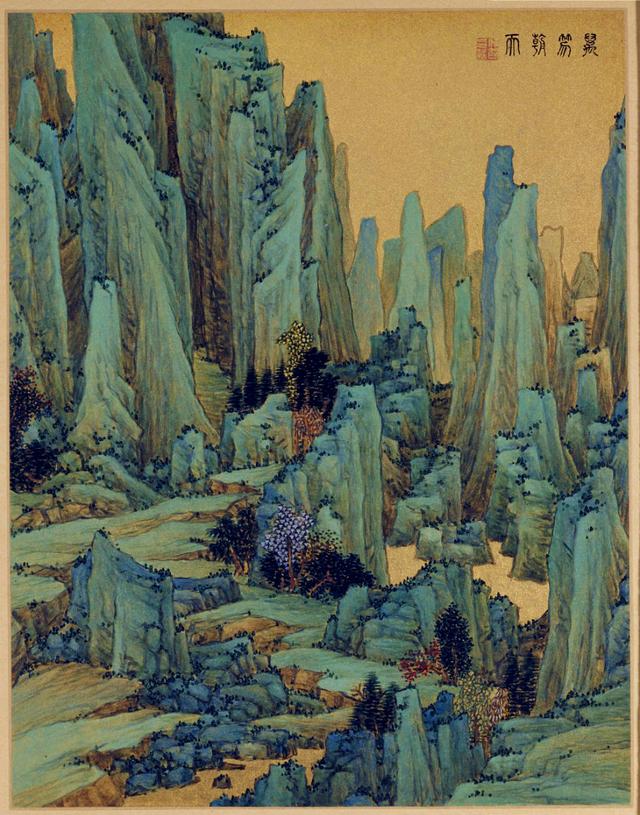 任熊十万图册之万笏朝天,以苏州天平山为素材.jpg 任熊十万图册之万笏朝天,以苏州天平山为素材.jpg