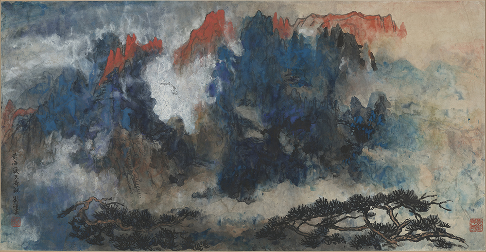 刘海粟 黄海一线天奇观 中国画 1976年.jpg 刘海粟 黄海一线天奇观 中国画 1976年.jpg