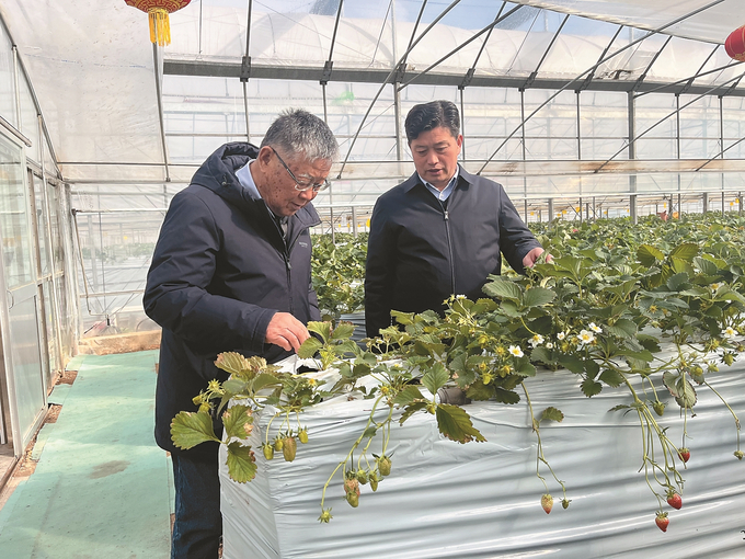 全国脱贫攻坚楷模赵亚夫和镇江市丹徒区世业镇副镇长、先锋村第一书记聂永平(右)。 钱飞 摄